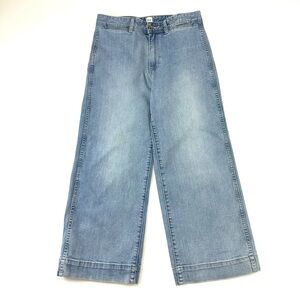 Gap wide leg crop jeans Womens Size 10 high waisted Soft denim Stretch Cotton